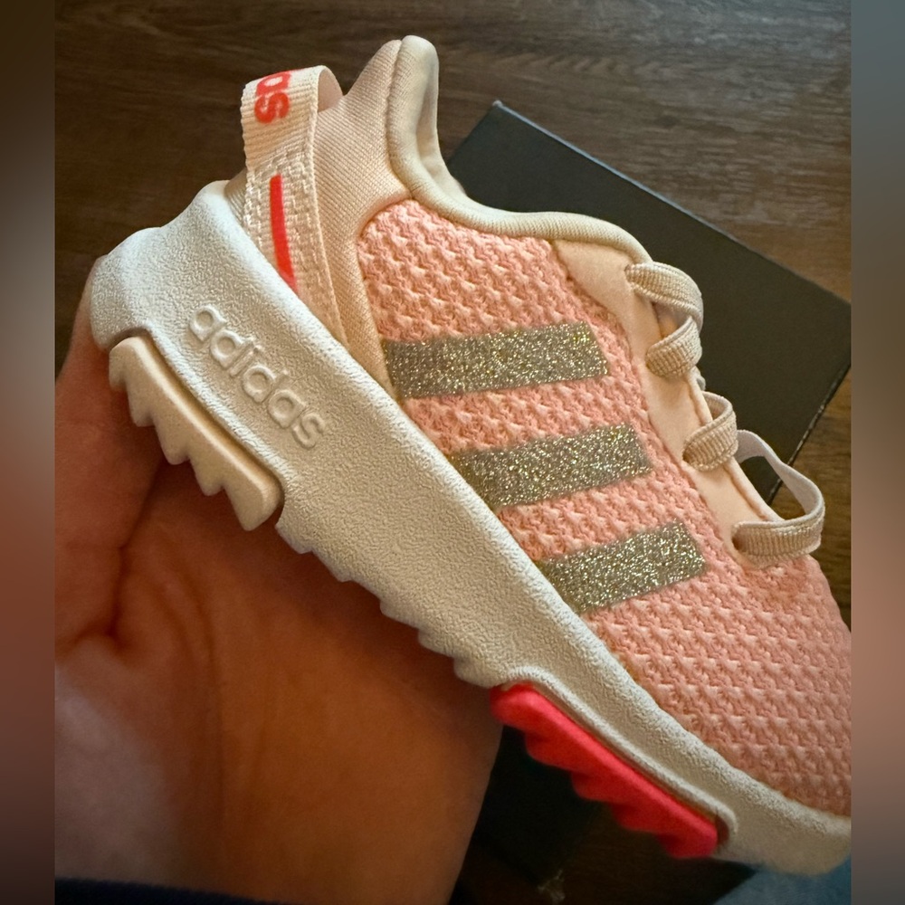 Toddler Pink Adidas Sneakers - Picture 2 of 3